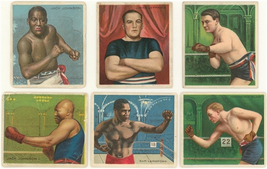 1910 T218 Mecca/Hassan "Series of Champion Athletes and Prizefighters" Boxing Complete Set (62)